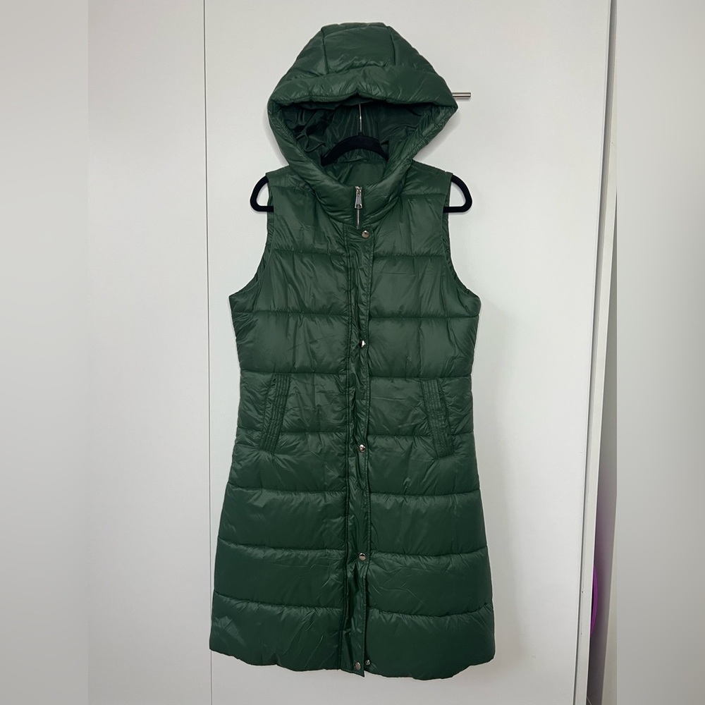 Green Hooded Puffer Vest